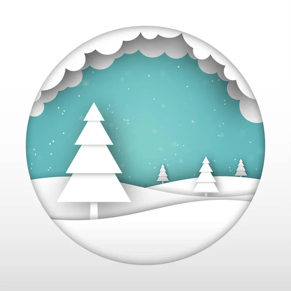 Joyeux paysage de Noël — Image vectorielle