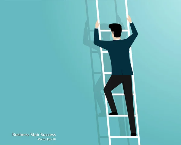 Empresário subindo escadas até o topo do alvo —  Vetores de Stock