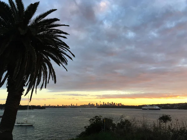 Sydney city 's view from Watson Bay — стоковое фото
