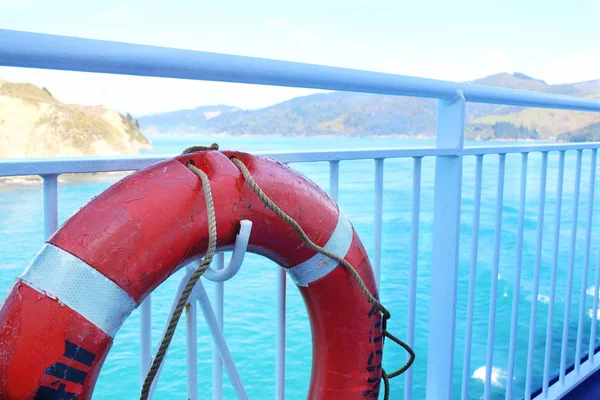 A life preserver on a ferry in New Zealand — Stock Photo, Image