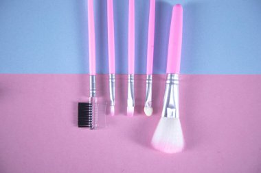 Renk tablosunda makyaj fırçaları