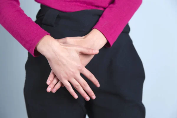 woman hand stop sex sign on grey background