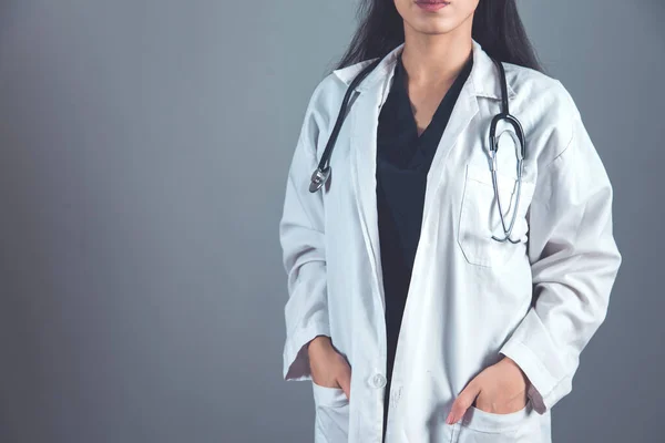 Young Woman Doctor Hands Pocket — Stock Photo, Image