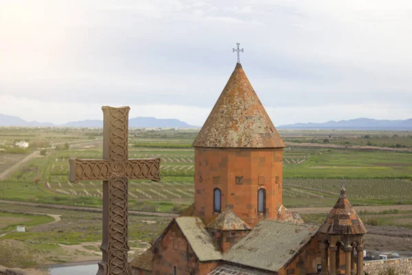 Khor Virap Church Cross Armenia — Stock Photo, Image