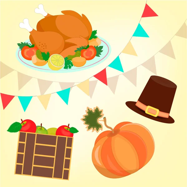 The celebration of Thanksgiving Day — Stock Vector