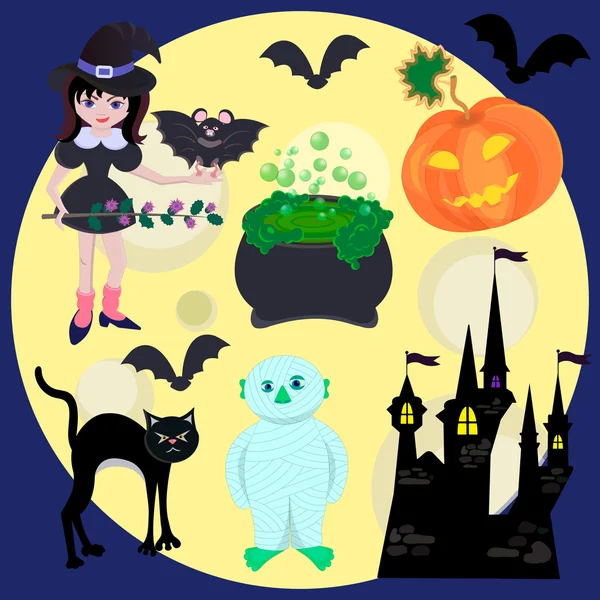 Elements for Halloween poster — Stock Vector