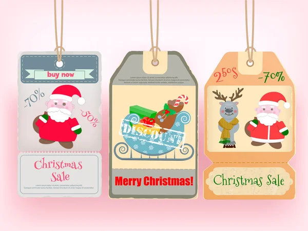 Kış Noel büyük satış Etiketler — Stok Vektör