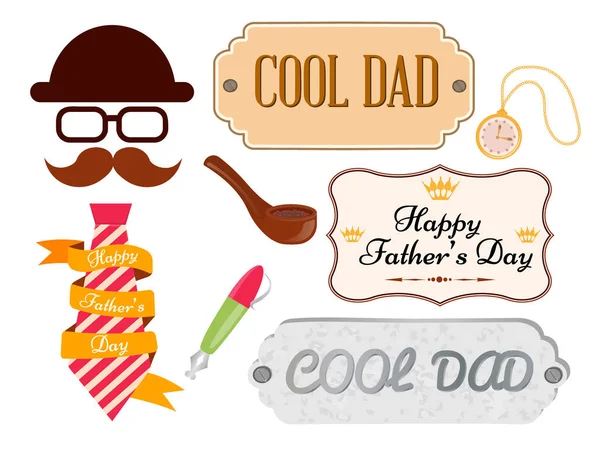 Set of greeting cards and posters happy father's day — Stock Vector