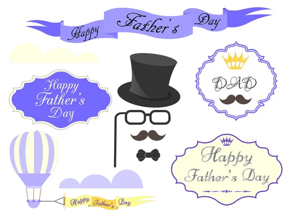 Prvky pro blahopřání a plakáty šťastný otec den — Stockový vektor