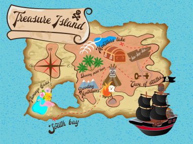 Treasure Island korsan harita Quest için