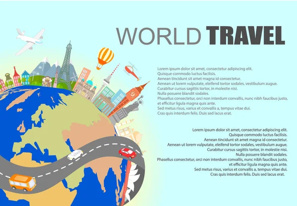Affisch World Travel — Stock vektor