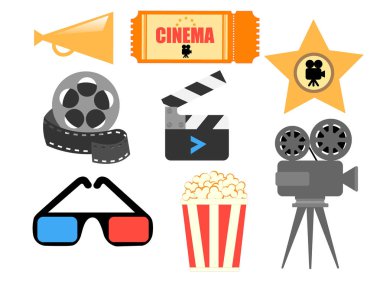 Öğeleri tasarım reklam afişleri sinema konulu için