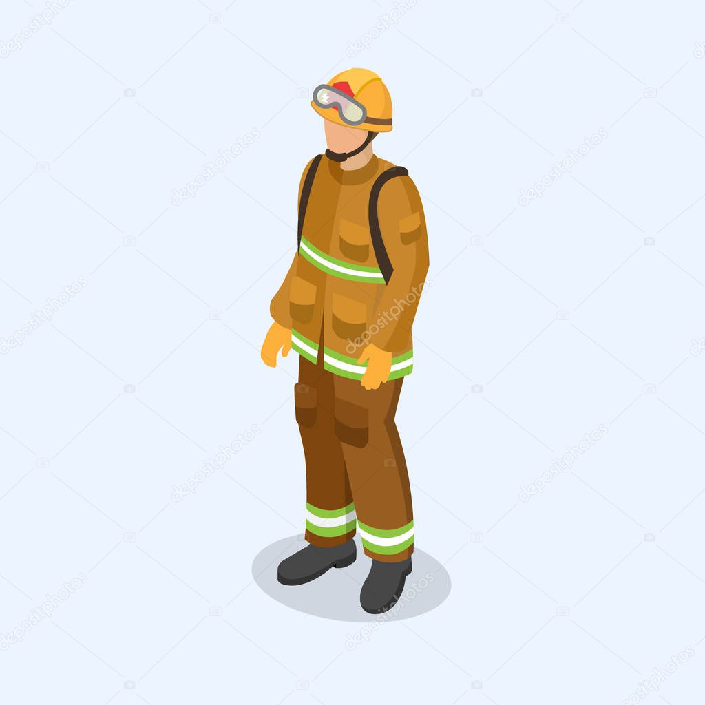 Figure of a fireman in uniform. Professional people concept. 