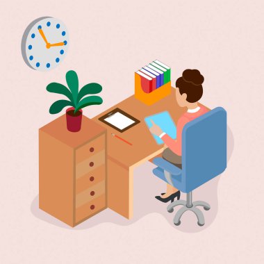 İşyerinde ofiste Sekreter. 