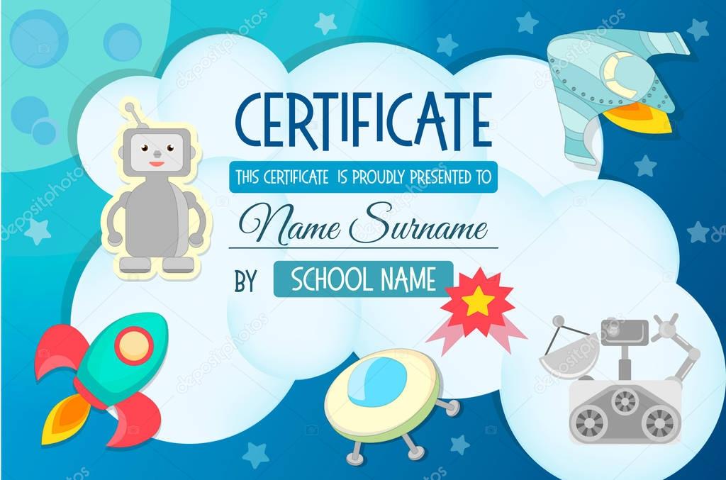 Diploma, the certificate of the teaching game Cosmos