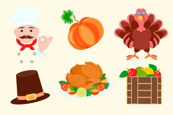 Elements for graphic design for Thanksgiving. — Stock Vector