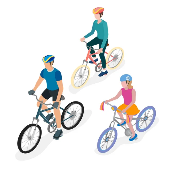 Familjen på cyklar — Stock vektor