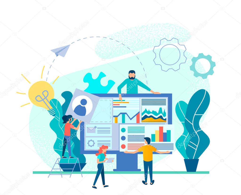 UI UX Design and Programming solution Web Business Concept Vector