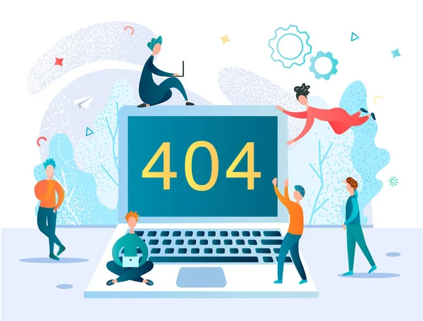 La inscripción 404 en la pantalla del ordenador . — Vector de stock