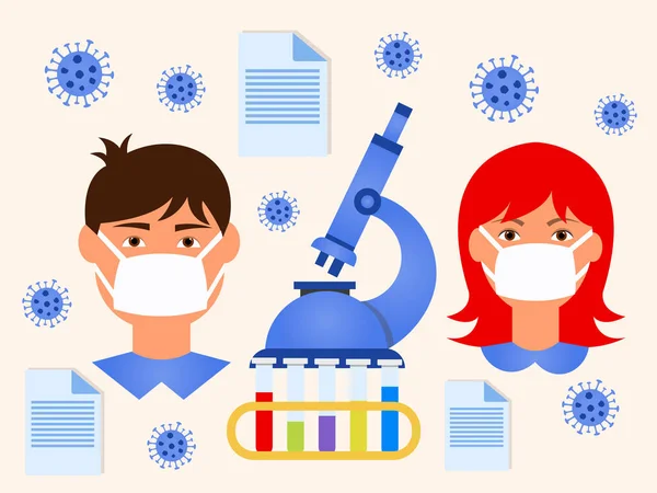 Vektör Illüstrasyonu Insanları Virüs Konsepti Koronavirüs Salgını Nefsi Müdafaa Sağlık — Stok Vektör