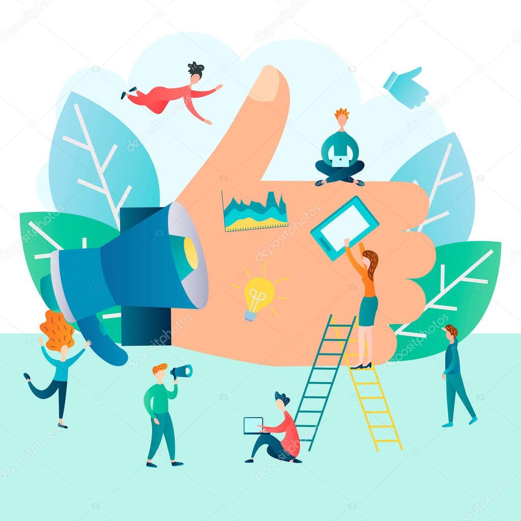 A hand with a finger raised upward, teamwork, speaker for the successful management of a work process, a successful startup , growth and development of business vector illustration concept