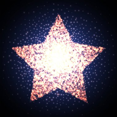 Retro yıldızı parlayan ışık afiş. Ödül parlak sinema logosu.
