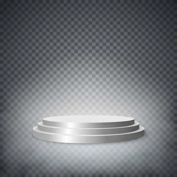 Podium d'étape ronde, piédestal isolé sur fond blanc. Illustration vectorielle . — Image vectorielle