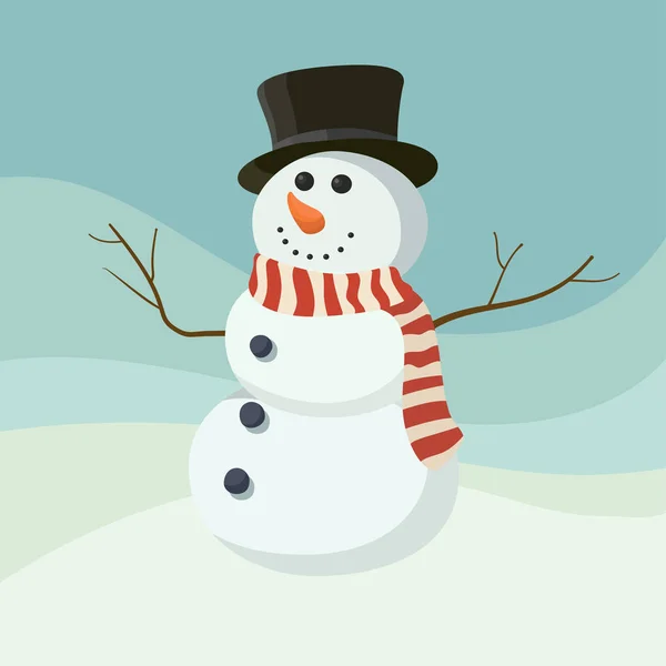 Snowman vetor ícone ajudante plana. Snowman ícone rosto sorriso isolado. Ícone de boneco de neve estilo plano. Desenho vetorial Snowman. Ícone de boneco de neve isolado. Boneco de neve Santa Natal ajudante ícone boneco de neve — Vetor de Stock