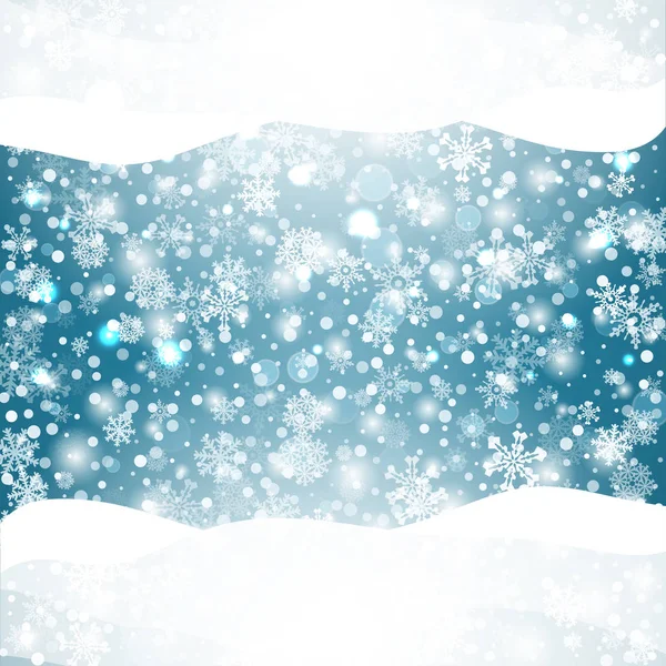 De achtergrond van de winter met sneeuw. Kerst banner. Vector — Stockvector