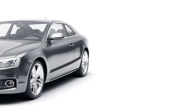 CG 3d render of generic luxury sport car isolated on a white background. Graphic illustration