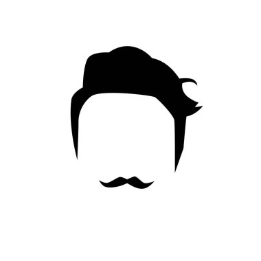 Hipster detaylı saç ve sakalları ayarla. Moda adam sakallı. Yüz uzun sakallı. Beyaz arka plan üzerinde izole. Vektör çizim Eps10