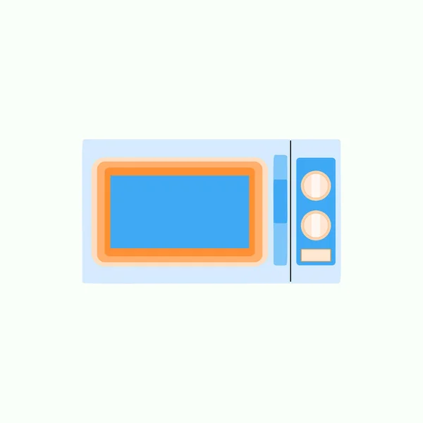 Ícone de microondas em estilo plano, utensílios de cozinha ilustração Vector — Vetor de Stock