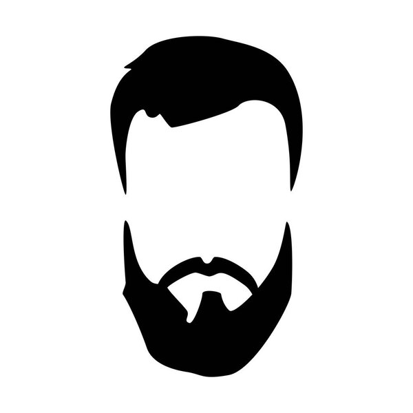 Hipster detailed hair and beards set. Fashion bearded man. Long beard with facial hair. Beard isolated on white background. Vector illustration EPS10