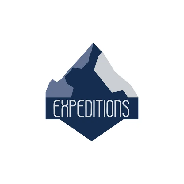 Sammlungen von Bergabzeichen und Expeditions-Logos. Reiseembleme als Vektor — Stockvektor