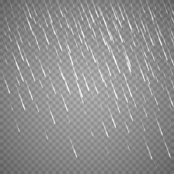 Transparentes Regenbild. Vektor regnerisch bewölkt Hintergrund — Stockvektor