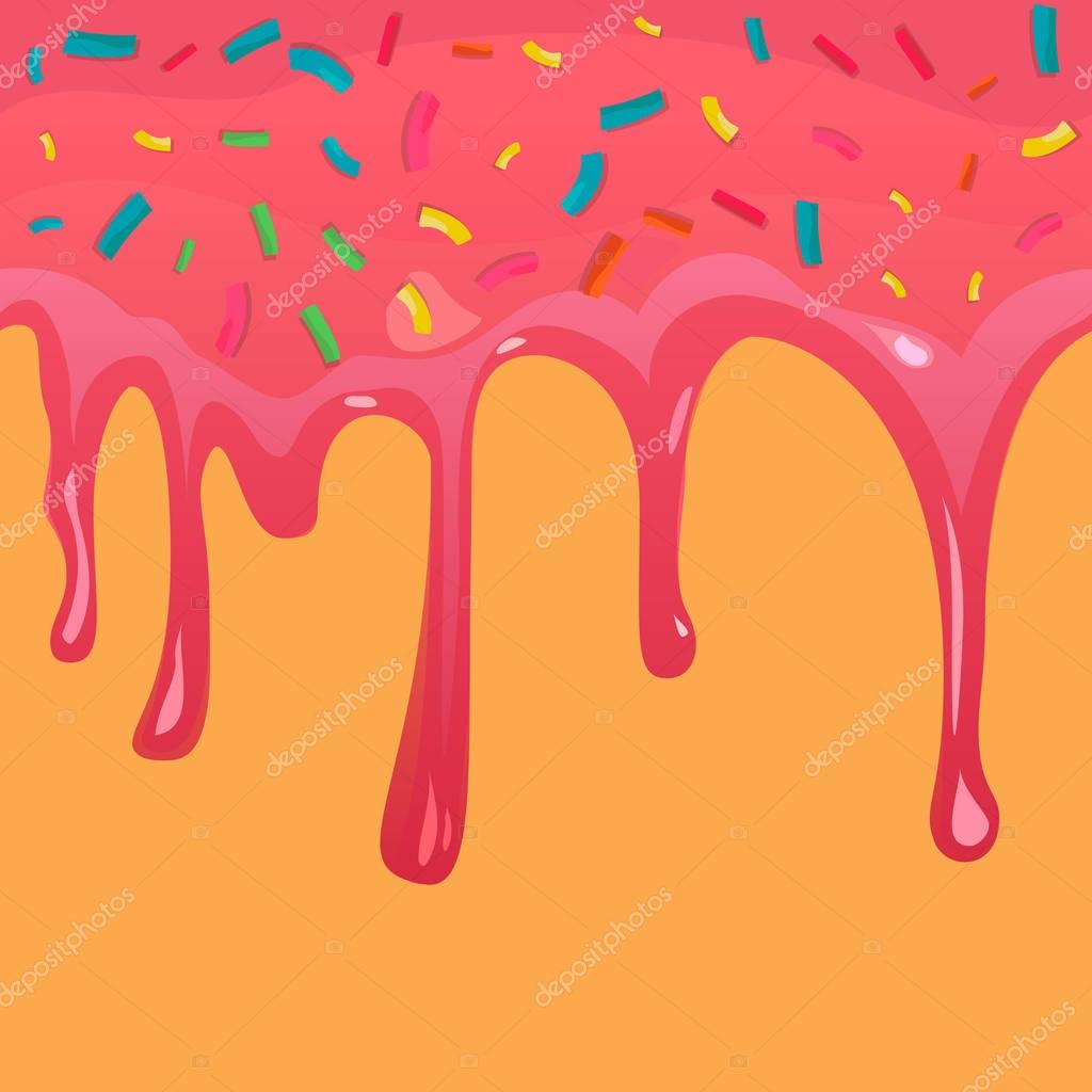 Doughnut glaze sweet pattern dripping. Confectionery delicious glaze seamless. Vector illustration eps10
