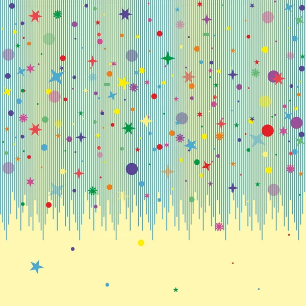 Sok eső kis konfetti darab absztrakt háttér minta kártya. Vektoros illusztráció — Stock Vector