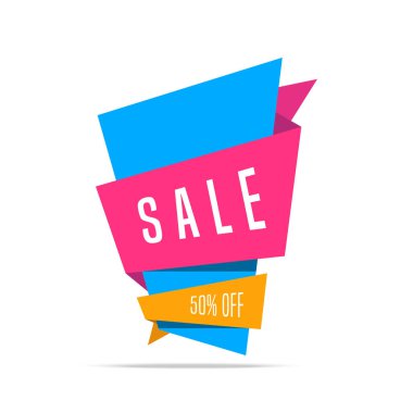 Süper satış afiş renkli arka plan üzerinde parlayan. Satılık arka plan. Geometrik tasarım. Süper satış ve özel fırsat. Vektör çizim.