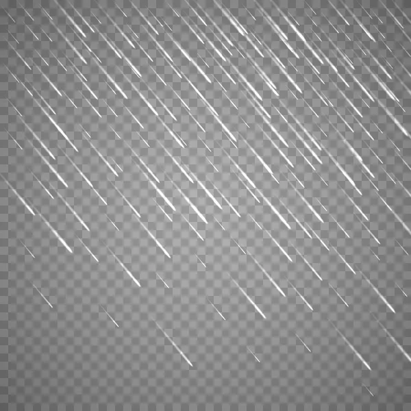 Transparentní déšť obraz. Vektorové deštivé přeháňky pozadí — Stockový vektor
