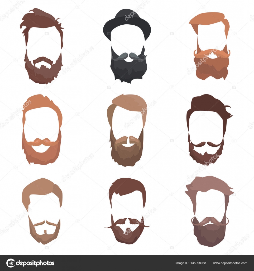 Hipster detailed hair and beards set. Fashion bearded man. Long beard with facial. Vector isolated on white background. Illustration Stock Vector Image by ©whilerests #135098058 Hipster detailed hair and beards set. Fashion bearded man. Long beard with facial. Vector isolated on white background. Illustration Stock Vector Image by ©whilerests #135098058