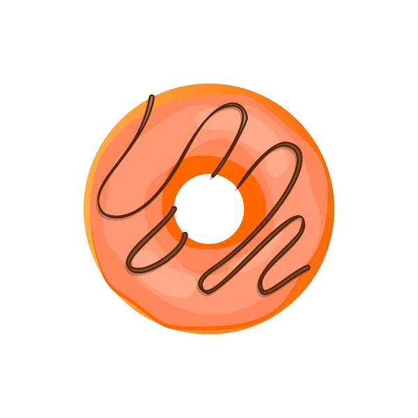 Donut délicieux avec des aspersions isolées sur fond blanc. Icône de donut vectoriel . — Image vectorielle