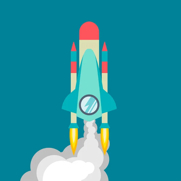 Raketenschiff In Einem Flachen Style Vector Illustration Mit 3d Fliegenden Raketen Raumfahrt Zum Mond Space Raketenstart Projektstart Und Entwicklungsprozes Innovationsprodukt Kreative Ideen Management Stockvektor C Whilerests 135144416