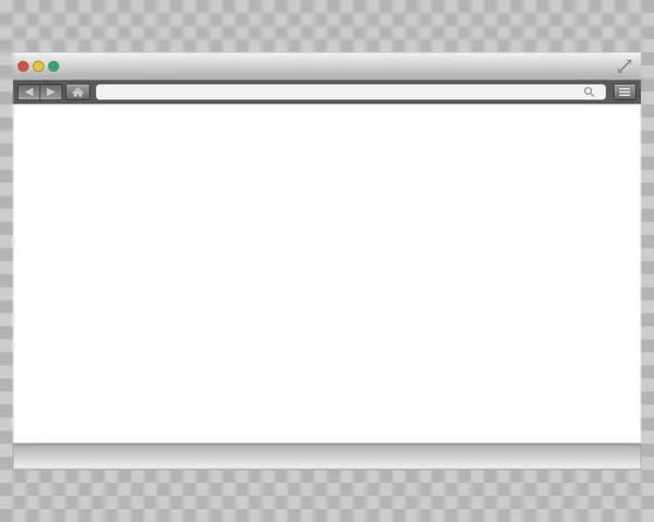 Açılan şablon. Gri Web sitesi izole çubuğunu görüntüle. Gezinti düğmesi ileri, geri, ana sayfa, arama, menü. İş kavramı ticaret sitesi. Arka plan arabirimi. İçeriği vektör illüstrasyon soyut — Stok Vektör