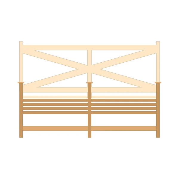 Wooden One Park Bench izolat pe fundal alb. Vector — Vector de stoc