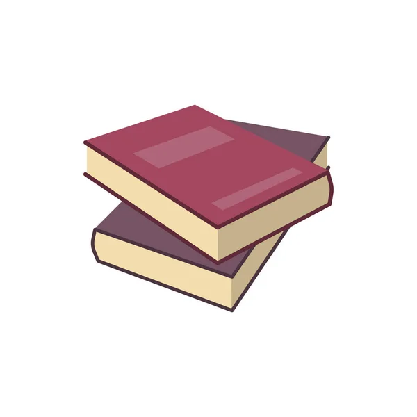 Rotes zweiteiliges Buch im flachen Design-Stil. Vektor-Lernsymbol — Stockvektor