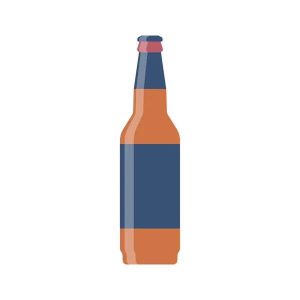Diseño plano de cerveza de vidrio de botella. Ilustración vectorial eps10 — Vector de stock