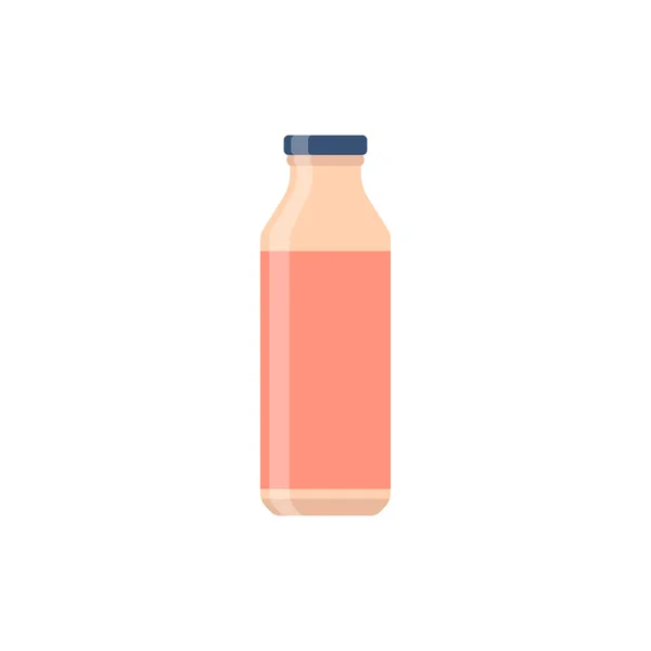 Bottle glass juice flat design. Vector illustration — Stock Vector