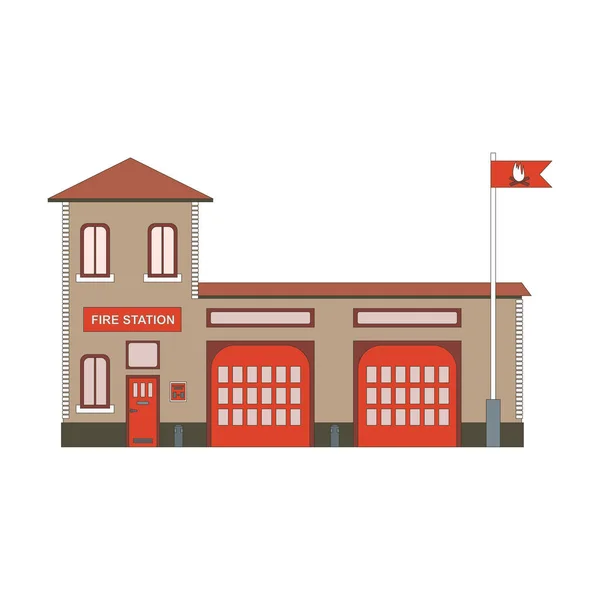 消防站建筑图标。矢量平面插画 — 图库矢量图片