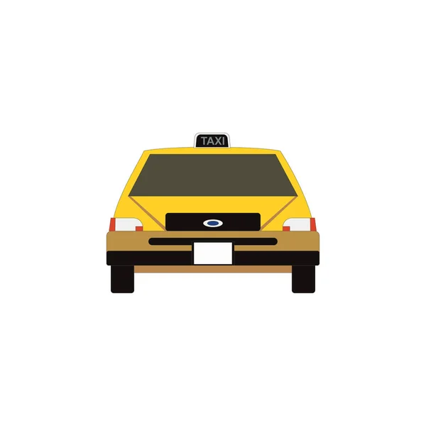 Taxi icon in flat style. Vector yellow car — Stock Vector
