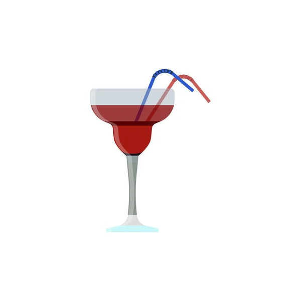 Koktajle alkoholowe ze słomką na białym tle. Koktajl napój. Ilustracja wektorowa — Wektor stockowy